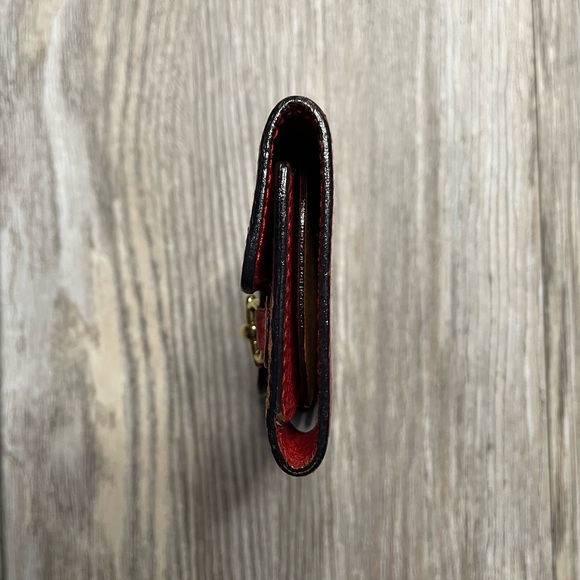 Gucci Horsebit 6-Row Key Case 5 Clips Trifold Red Leather Gold-Tone Men’s Womens - Picture 4 of 11